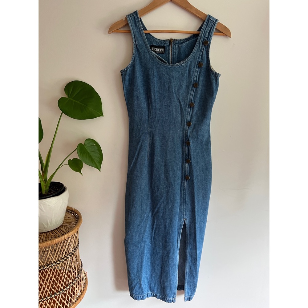 Vintage Tickets California size S Fitted Denim Dress